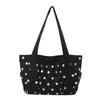 Bolso de mano de color liso con lunares, estilo coreano minimalista para mujer, nueva colección 2026, gran capacidad, ligero, bolso de hombro tipo tote, venta al por mayor para ir al trabajo