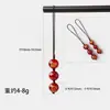 Llavero con cordón anti-pérdida para teléfono, cuenta redonda de piedra de ágata de cristal natural, colgante de los Cinco Elementos, Dios de la Riqueza de Cinco Vías, Fortuna