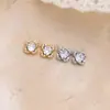 Pendientes de Plata de Ley S925 con Circonita de Trébol de Cuatro Hojas Brillante, Tachuelas de Amethyst Estilo Retro Francés de Lujo Ligero, Tendencia de Joyería para el Día a Día