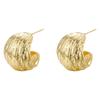 Pendientes franceses con textura dorada, diseño de nicho, ligeros, lujosos, elegantes, de metal, coreanos, combinables.