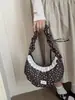 Outono de 2026 Nova Bolsa Feminina com Estampa Floral, Alça de Ombro Plissada, Laço de Renda, Design Artístico, Bolsa de Mão para o Trabalho, Venda por Atacado de Bolsas Femininas