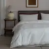 Estilo Japonês Classe A 100% Algodão Jacquard Algodão Lavado Sem Corante Estilo Pousada Wabi-Sabi Roupa de Cama Texturizada Conjunto de 3/4 Peças Capa de Edredom 100% Algodão