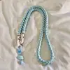 Funda de Teléfono Móvil con Colgante de Nube Blanca Silenciosa y Estrella, Cordón de Cuerda Trenzada de Color Puro, Cadena para Colgar Bolsas, Cuerda de Nylon Universal