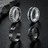 Anillo de Acero Inoxidable Electroplateado de Venta Caliente Transfronterizo en Amazon, Anillo Unisex, Joyería Giratoria para Alivio del Estrés, Anillo para Dedo, Accesorio para Mano
