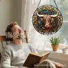 Pendente Colorido de Vidro Cabeça de Touro Ornamento de Vidro Colorido para Pendurar em Casa Decoração de Janela Apanhador de Sol para Jardim
