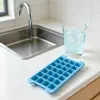Molde para cubitos de hielo de silicona de grado alimenticio de 36 rejillas, caja grande para cubitos de hielo con tapa, caja de almacenamiento de hielo de silicona, artefacto para hacer hielo