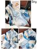 Bufanda elegante de seda Hangzhou con protección solar y letras para mujer, ideal para primavera y otoño, fina y larga, chal de satén de verano.