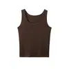 Camisola Chaleco de Lana Tencel Lyocell con Cuello en U para Mujer, Sin Mangas para Primavera y Verano, Capa Base Amigable con la Piel, Camiseta sin Mangas Ajustada