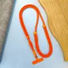 Nuevo Cordón Amigable con la Piel, Resistente a la Suciedad, Absorbente de Sudor, Poliéster Ecológico, Longitud Ajustable, Cordón para Teléfono Móvil Colgante Frontal Cruzado