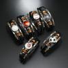 Nueva Moda Europea y Americana Joyería Personalidad Luminoso Equipo de Fútbol Aficionados Pulsera de Cuero Regalo Conmemorativo Pulsera de Cuerda para la Mano