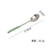 Cuchara de titanio puro tipo flor de hielo con mango largo, exquisita y elegante para uso doméstico, adecuada para niños y adultos como cuchara para sopa, cuchara de mesa o cuchara para postre
