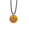 Nuevo collar de rosquilla chapado en oro cepillado estilo chino vintage, cadena larga trenzada para suéter versátil de nicho de lujo ligero, hebilla de paz