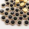 En Stock 8/10/12mm Doble Capa Girasol Pedrería Flor Redonda Placa Flor de Pedrería Hebilla de Pedrería Lazo Hecho a Mano Materiales para Accesorios de Cabello DIY