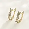 Brincos de Flor em Liga de Cobre Xuping Jewelry Banhados a Ouro com Zircônia Brincos de Moda High-End Transfronteiriços Europeus e Americanos para Mulheres