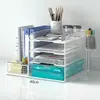 Estante para documentos, caja de archivo, organizador de escritorio de oficina, carpeta de archivos, soporte para libros, artículos de oficina, caja de almacenamiento de documentos
