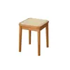 Taburete de Madera Maciza y Ratán Dingyue para Uso en Casa, Banco para Sala de Estar, Taburete Cuadrado, Taburete Bajo Simple, Silla para Cambiarse los Zapatos