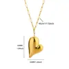 Collar Transfronterizo para Mujer, Acero Inoxidable Chapado en Oro de 18 Quilates, No se Desvanece, Forma de Corazón, Nicho, Lujo Ligero, Elegante Cadena para Clavícula Joyería, Nuevo