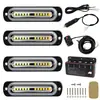 Luz LED de parrilla para coche de uno a cuatro, luz intermitente 48 LED, luz de advertencia de red central, luz estroboscópica de alto brillo 4 x 12 LED