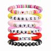 Pulsera de Cerámica Blanda Hecha a Mano Transfronteriza Moda Personalidad Explosiones de Amazon Pulsera con Letra Inglesa