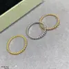 Versão Alta do Anel de Contas Doudou Fanfanya Baby Versão Alta Anel de Luxo Acessível Espesso Banhado a 18K Delicado Anel de Casal Exquisito