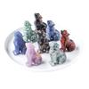 Natural Crystal Wolf animal escultura pedra semi-preciosa etiqueta mineral casa desktop decoração artesanato ornamentos