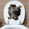 Va-M241 Gato Roto Mariposa Dormitorio Baño Inodoro Pegatina Decoración Pegatina Embellecedora Autoadhesivo Al Por Mayor Comercio Exterior