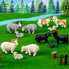 Terrario de musgo, figura creativa de oveja en miniatura, decoración de jardinería y paisajismo de granja, accesorio, pequeño adorno de escritorio