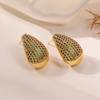 Aogu Pendientes de Gota de Agua de Circonita Chapados en Oro de 18 Quilates de Cobre de Moda Accesible de Venta Caliente Europea y Americana Pendientes Exquisitos de Gama Alta de Nicho Nuevos