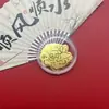 Insignias Corporativas Personalizadas Logo Oro Puro 999 Doce Signos del Zodíaco Pegatinas para Teléfono Móvil Piezas de Oro Zodiacales Creativas Regalos Venta al por Mayor