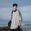 Directamente del Fabricante, Camiseta de Manga Corta Pesada para Hombre, Nuevo Estilo de Verano, Corte Holgado, Top de Imitación de Algodón para Hombre