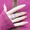 Moda Personalidad Simple Elegante Caramelo Anillo Tricolor Mujer Estilo ins Lujo Ligero Diseño Nicho Elegante Combinable Celebridad de Internet