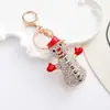 Série de Natal Nova Transfronteiriça Fofo Boneco de Neve de Natal Cravejado de Diamantes Chaveiro para Bolsa de Mulher Pequeno Presente