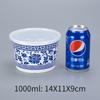 Lonchera desechable redonda de porcelana azul y blanca xyt, caja de embalaje para comida rápida para llevar, recipiente redondo de plástico, lonchera con tapa alta gruesa