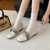 Sapatos Mary Jane femininos versáteis para o dia a dia, estilo fada, com cadarço, bico redondo, plataforma baixa e aumento de altura, floral retrô 2026