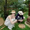 Sombrero de Paja Hueco Estilo Francés Estilo Old Money para Mujer Sombrero de Sol para Vacaciones de Verano en la Costa Sombrero de Playa Panama