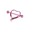 Anillos para Pezón Europeos y Americanos Transfronterizos de Acero Inoxidable 316L con Diseño de Goteo de Aceite, Barras Rectas con Forma de Corazón y Mariposa para Piercing Corporal