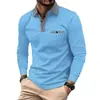 Camisa polo europeia e americana ins transfronteiriça outono novo Amazon manga longa xadrez masculina esportiva polo