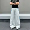 Pantalones deportivos casuales de estilo retro a rayas americanos, modernos y únicos, pantalones largos rectos de corte holgado para hombres y mujeres, pantalones de pierna ancha para parejas