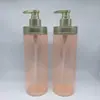 Botella dispensadora de bomba de 300 ml de lujo color dorado para loción, personalizable con serigrafía/etiquetado
