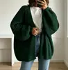 Suéter grueso de punto para mujer, estilo nuevo de otoño e invierno transfronterizo europeo y americano, ajuste holgado, cárdigan abrigo de punto para mujer, abrigo casual de manga larga