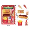 Casa de juegos para niños de exportación transfronteriza, simulación de hamburguesa, postre, pizza, pan, juguete de corte de frutas y verduras, traje, comercio exterior