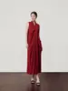 Vestido Longo de Verão 2026 Sem Mangas Decote V de Alto Padrão, Vestido Assimétrico Estilo Francês HBZX710361