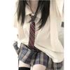 Estilo preppy japonés jk uniforme de camisa para mujer verano dulce lindo holgado manga corta con traje de falda plisada a cuadros