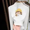 Nova Blusa Quente Outono e Inverno 2026 para Meninas com Gola Meia-Alta para Crianças de Meia-Idade e Grandes Camisa Base Casual de Pelúcia Escovada para Meninas