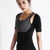 Conjunto de Chándal para Mujer, Sudadera de Manga Corta para Yoga, Pantalones de Fitness que Inducen el Sudor, Sudadera Deportiva de Running de Nueve Puntos, Chaqueta de Sudoración, Conjunto de Chándal