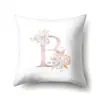 Funda de Almohada de Poliéster Decoración de Coche Hogar 26 Letras Inglesas Impresión Funda de Almohada Cubierta de Cojín de Cintura QTB39