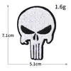 Serie de iconos bordados en computadora blanco y negro Escorpión alas de murciélago calavera parches de tela bordados insignias para ropa al por mayor