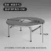Mesa de Barbacoa de Acero Inoxidable para Uso Comercial, Mesa de Barbacoa Plegable para Puesto Exterior, Mesa y Sillas de Exterior para Restaurante con Parrilla de Carbón