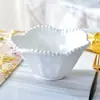 Plato de Cerámica Estilo Europeo con Perlas y Artesanía, Adecuado para Hoteles, Clubes y Uso Doméstico, Té de la Tarde y Platos Gourmet, con Pequeñas Imperfecciones en la Presentación