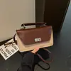 Bolso cuadrado pequeño a la moda, simple, casual, de una sola pieza, drop-shipping 2026, PU, bloques de color, texturizado, casual, de hombro, cruzado y de mano para mujer